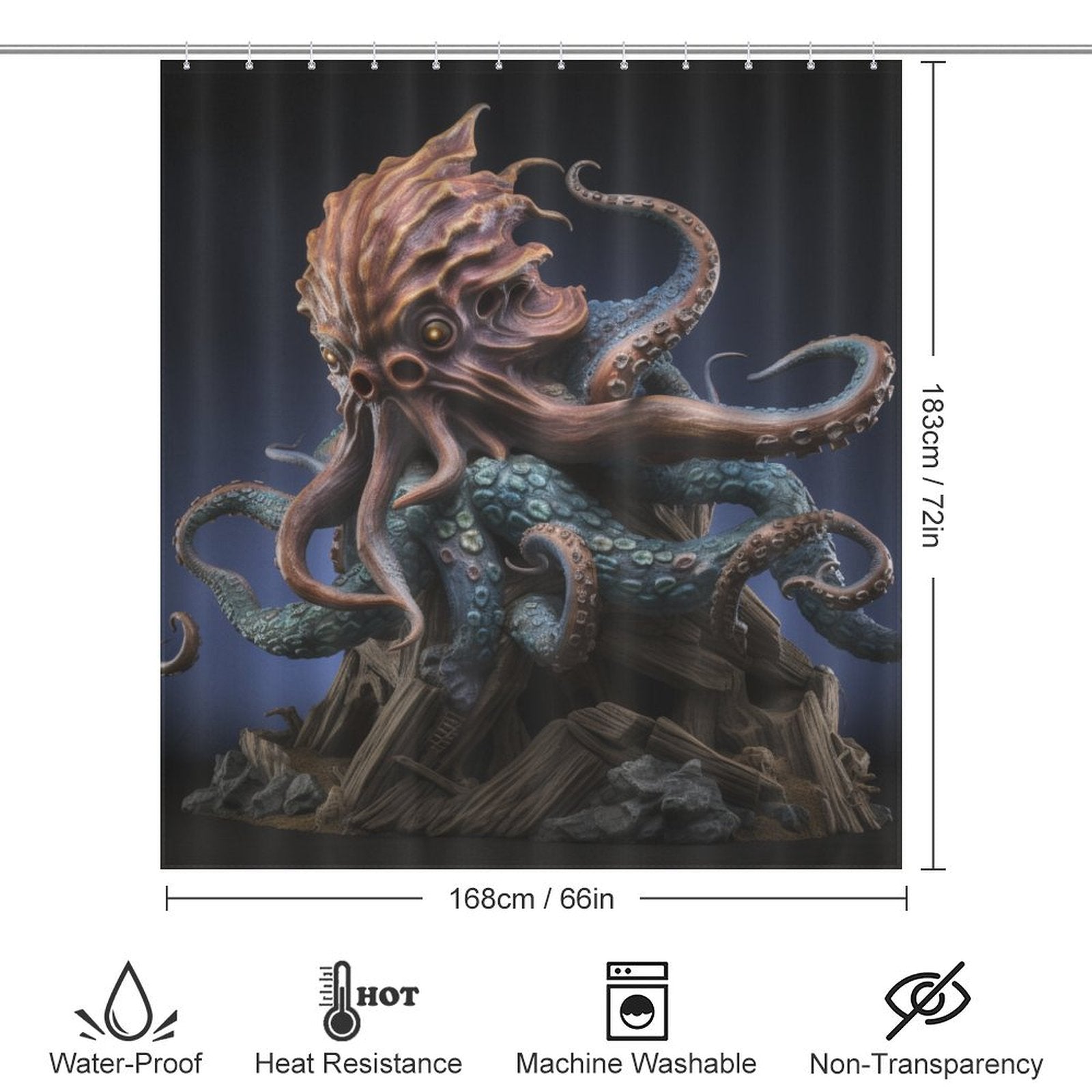 Nautical Kraken Shower Curtain