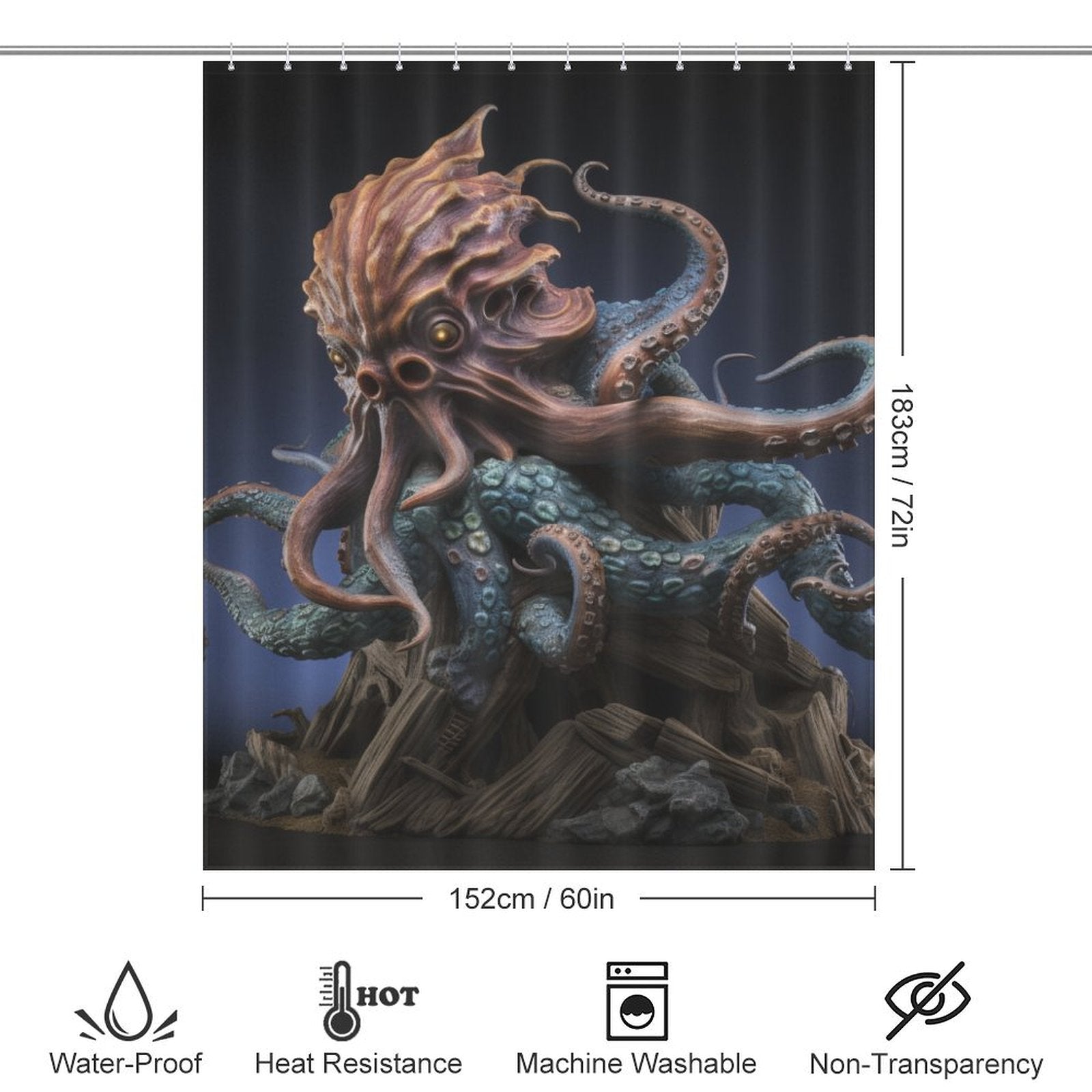 Nautical Kraken Shower Curtain