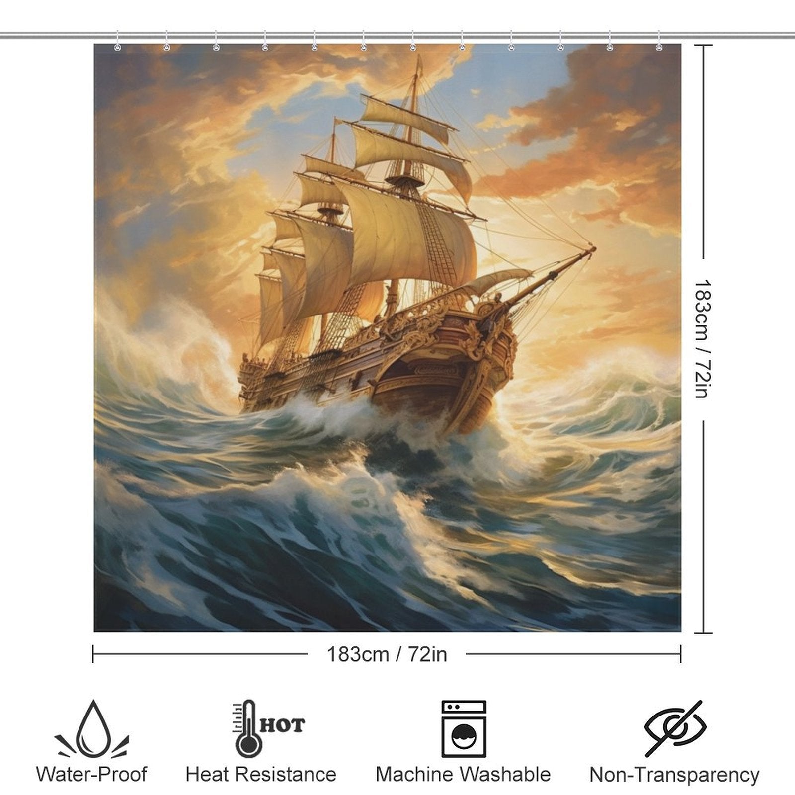 Nautical Ship Shower Curtain