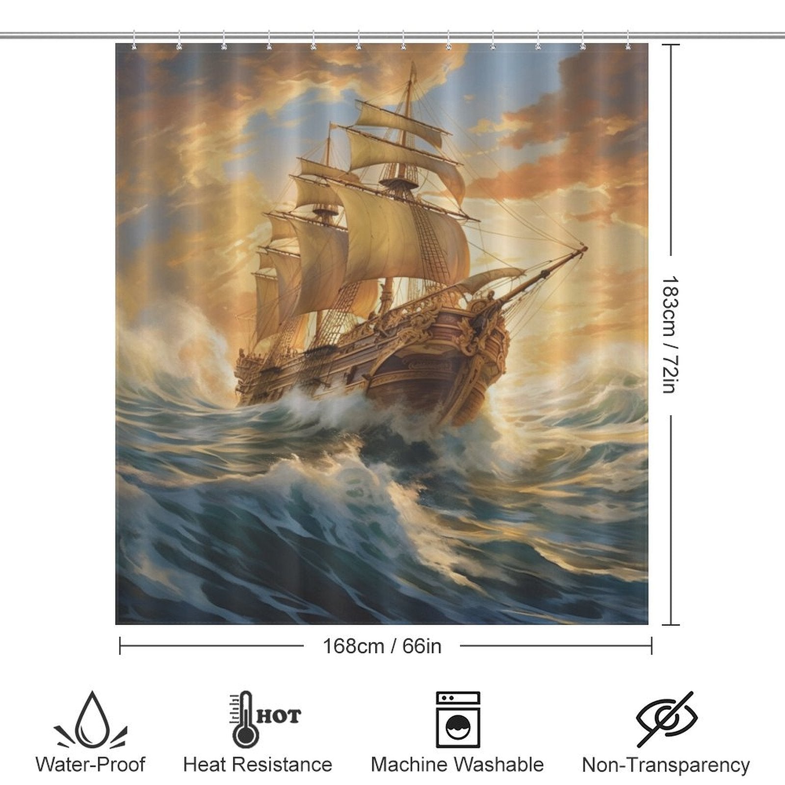 Nautical Ship Shower Curtain