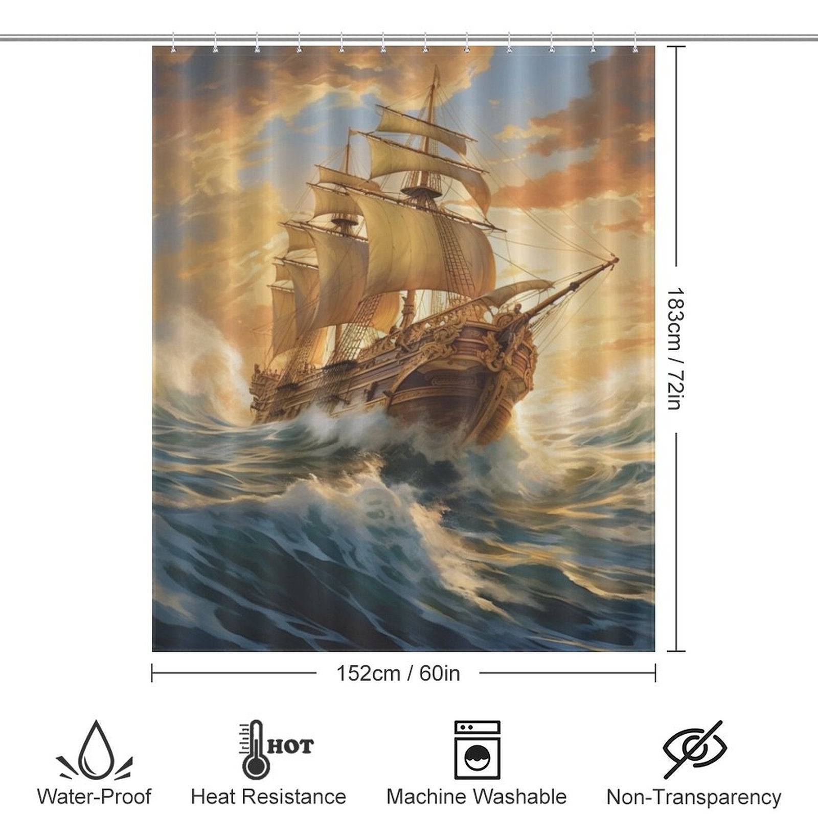 Nautical Ship Shower Curtain