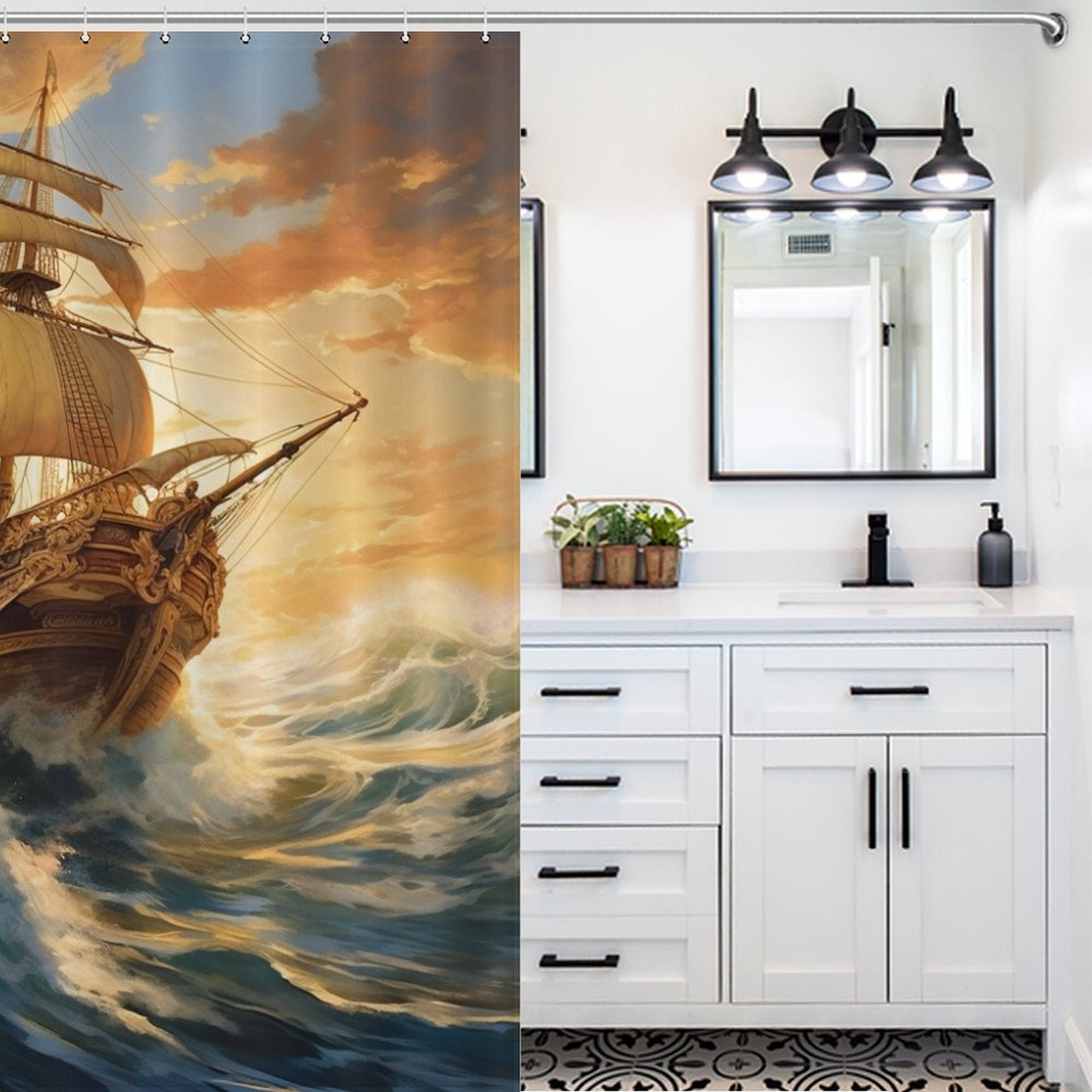 Nautical Ship Shower Curtain