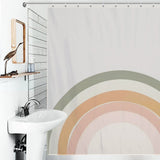 Neutral Rainbow Boho Shower Curtain