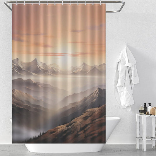 Night Sky Mountain Shower Curtain