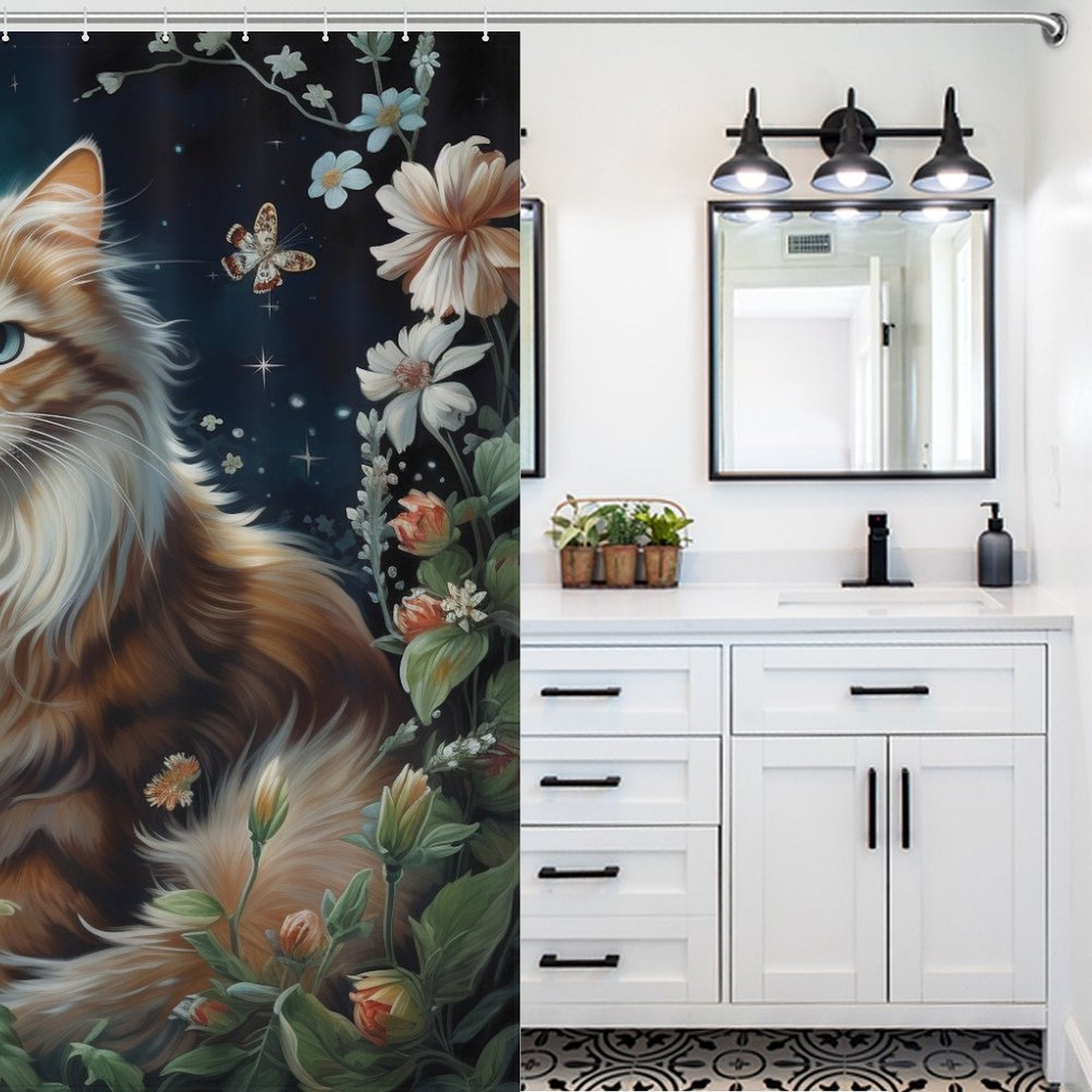 Noble Comely Cat Shower Curtain