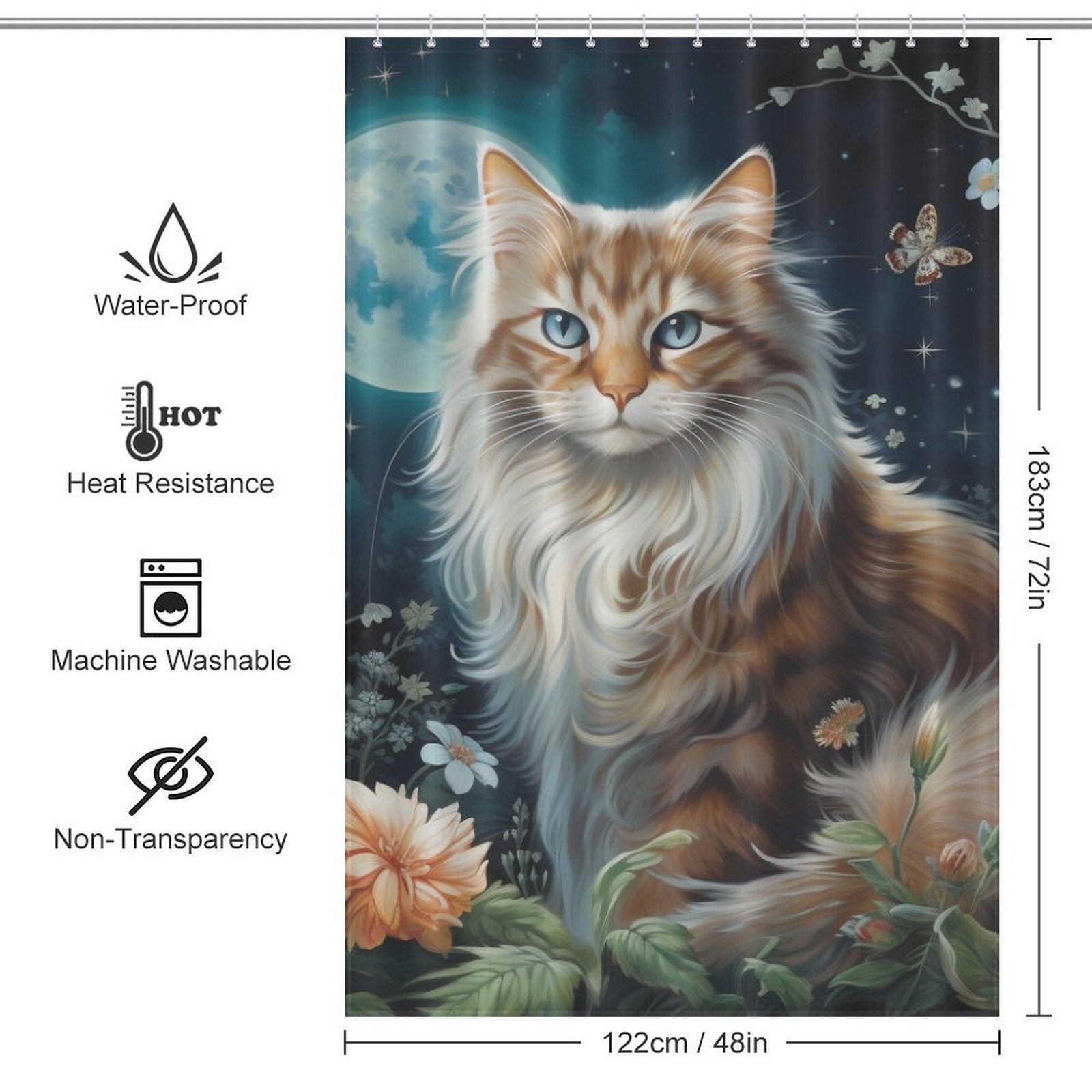 Noble Comely Cat Shower Curtain