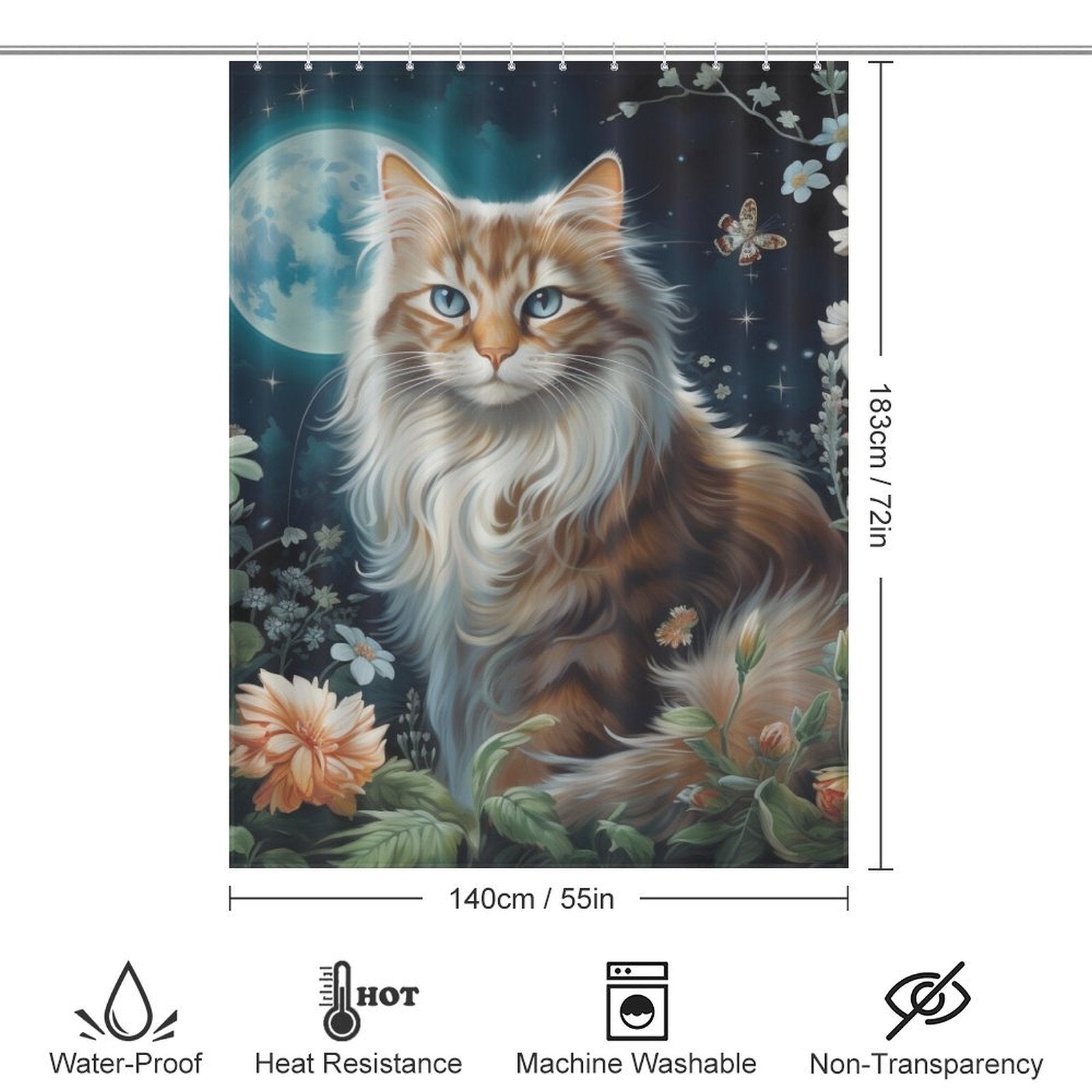 Noble Comely Cat Shower Curtain