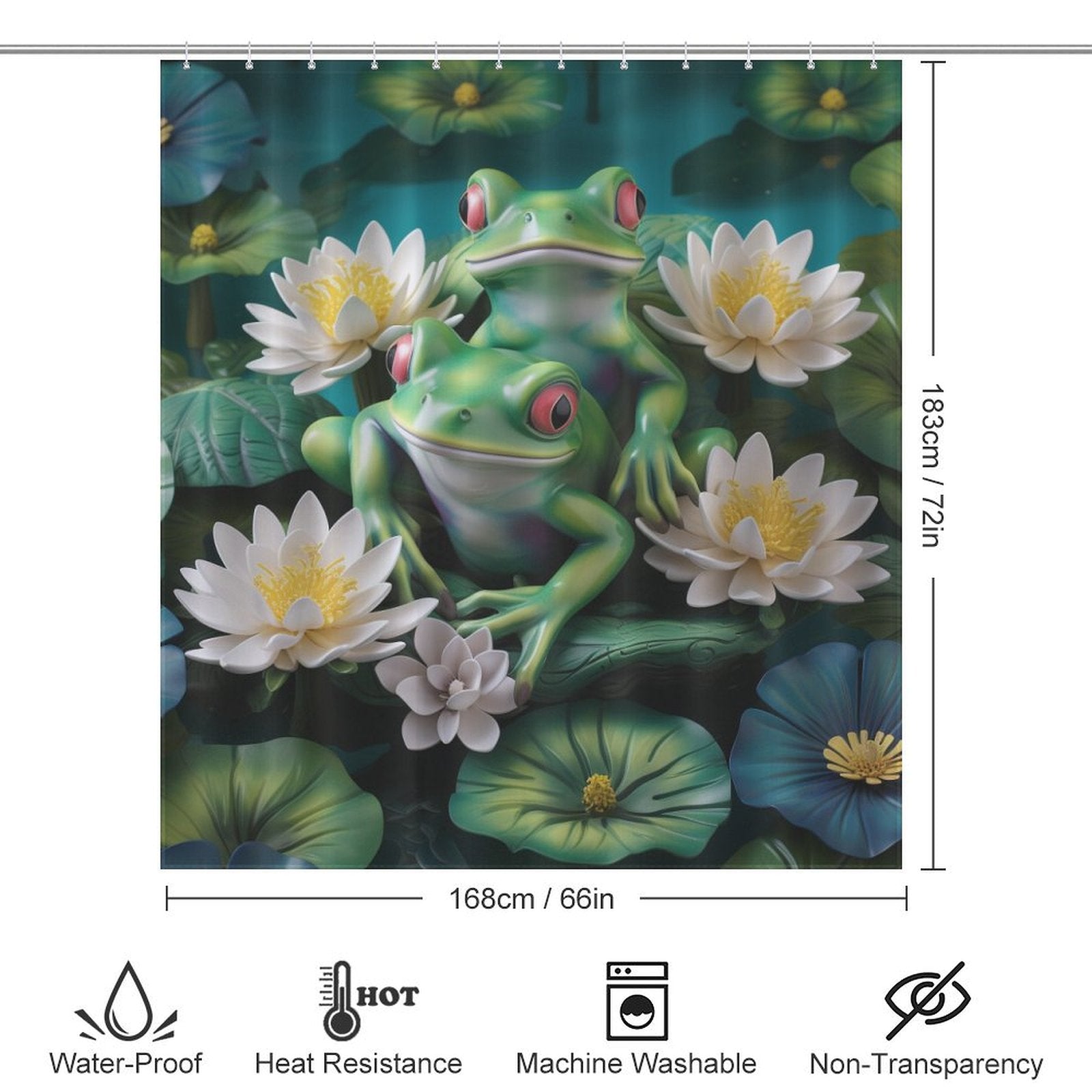 Oasis Frog Shower Curtain