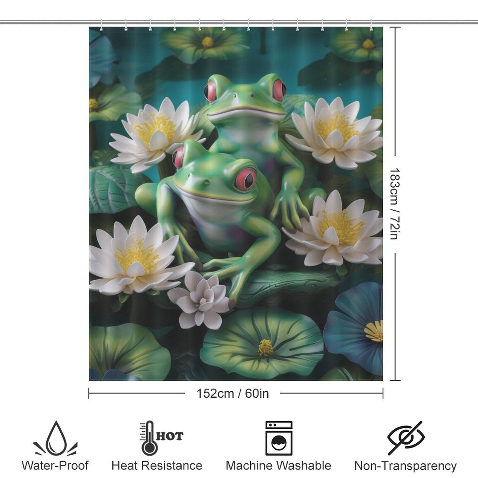 Oasis Frog Shower Curtain