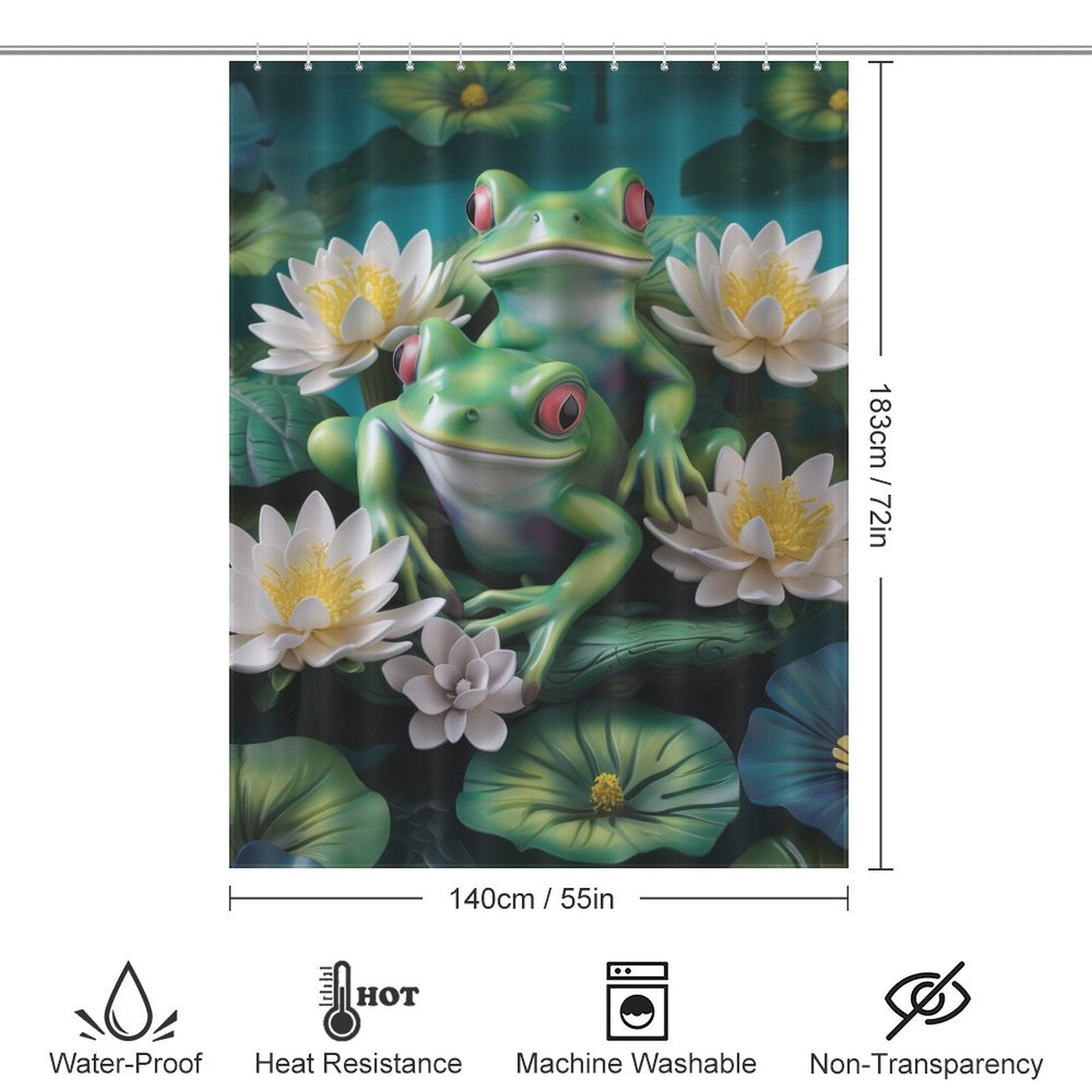 Oasis Frog Shower Curtain