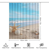 Cotton Cat's Ocean Beach Starfish Seashell Shower Curtain
