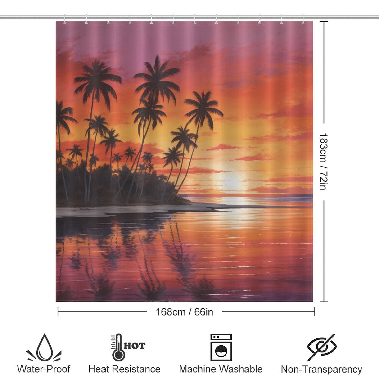 Ocean Dip Tropical Sunset Shower Curtain