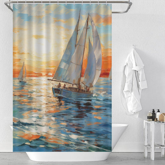 Ocean Sunrise Spectacle Beach Shower Curtain