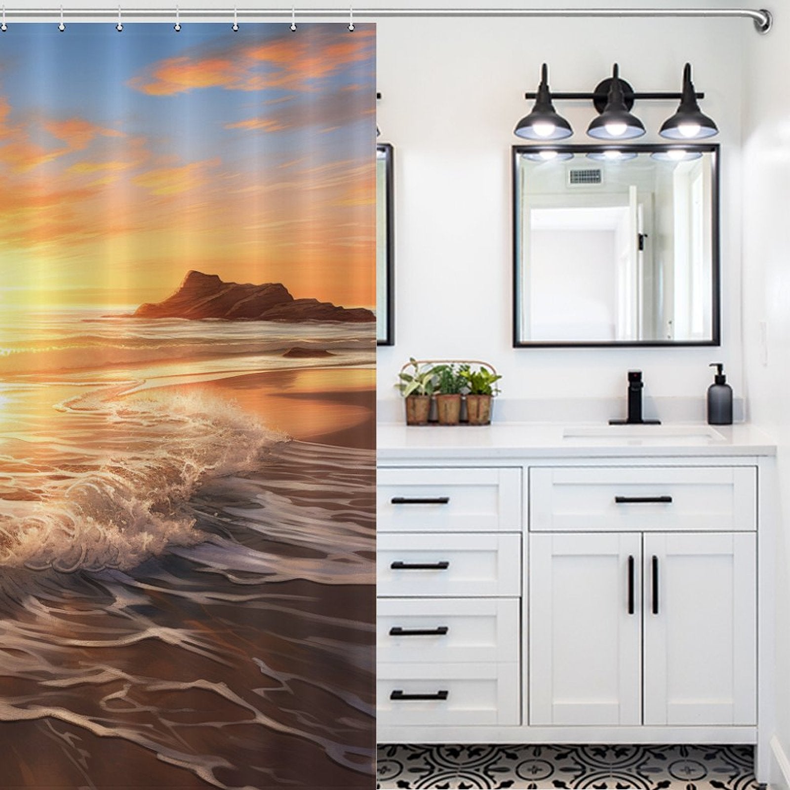 Ocean Sunrise Splendor Beach Shower Curtain