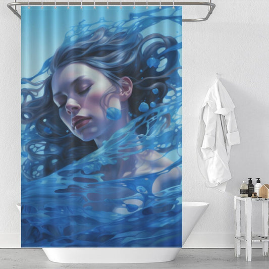 Oceanic Blue Ombre Shower Curtain