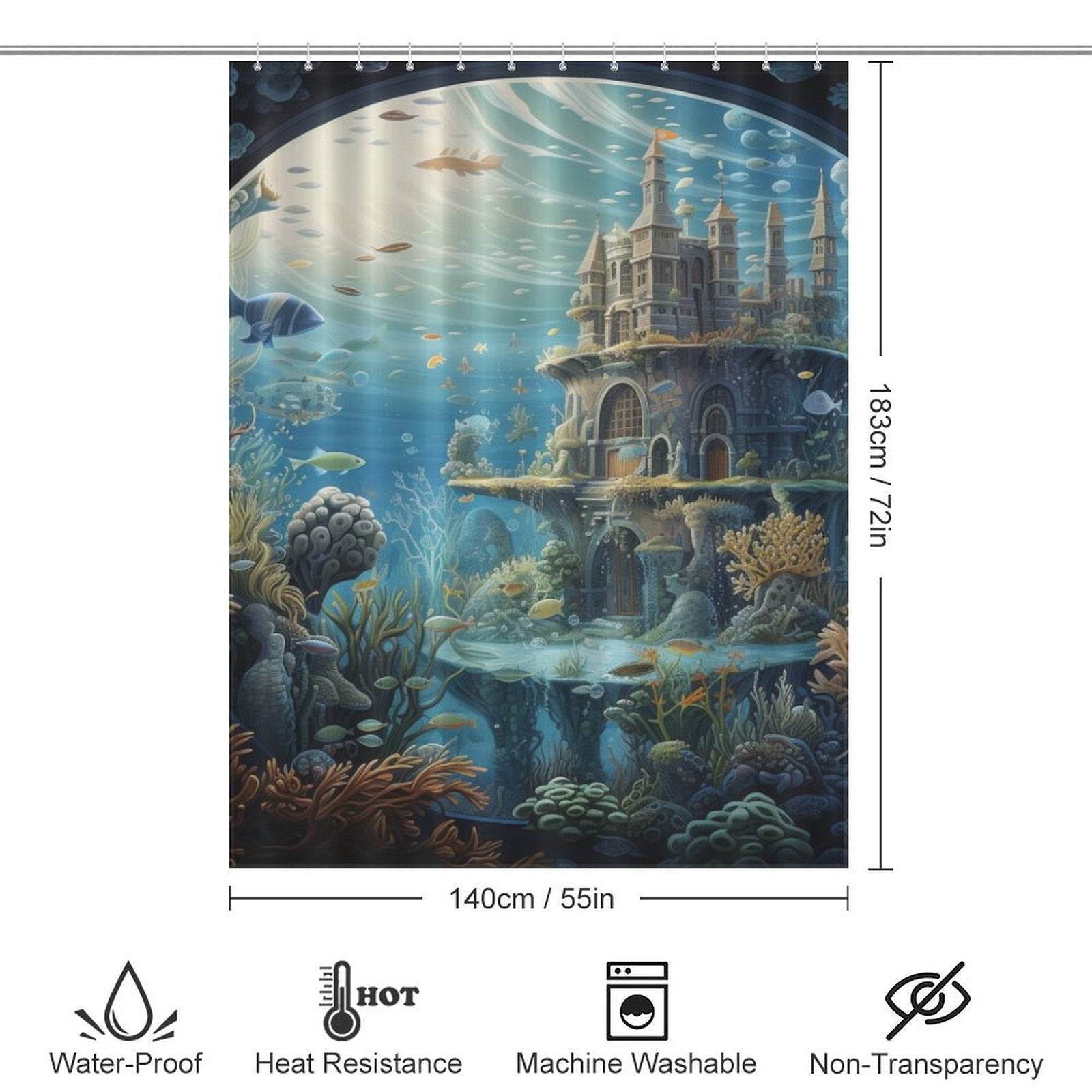 Oceanic Elegant Aquarium Shower Curtain