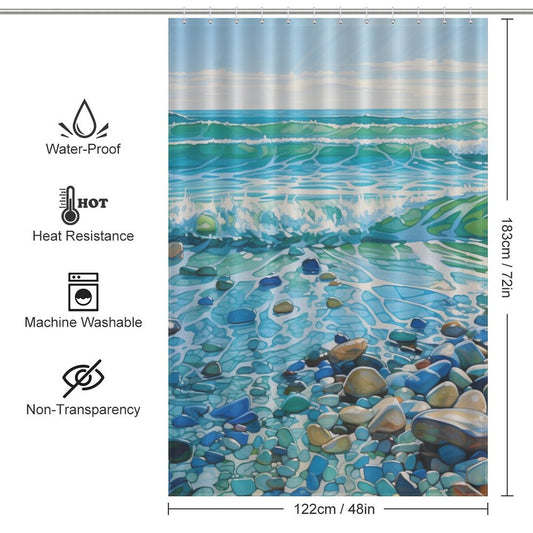 Oceanic Sea Glass Shower Curtain