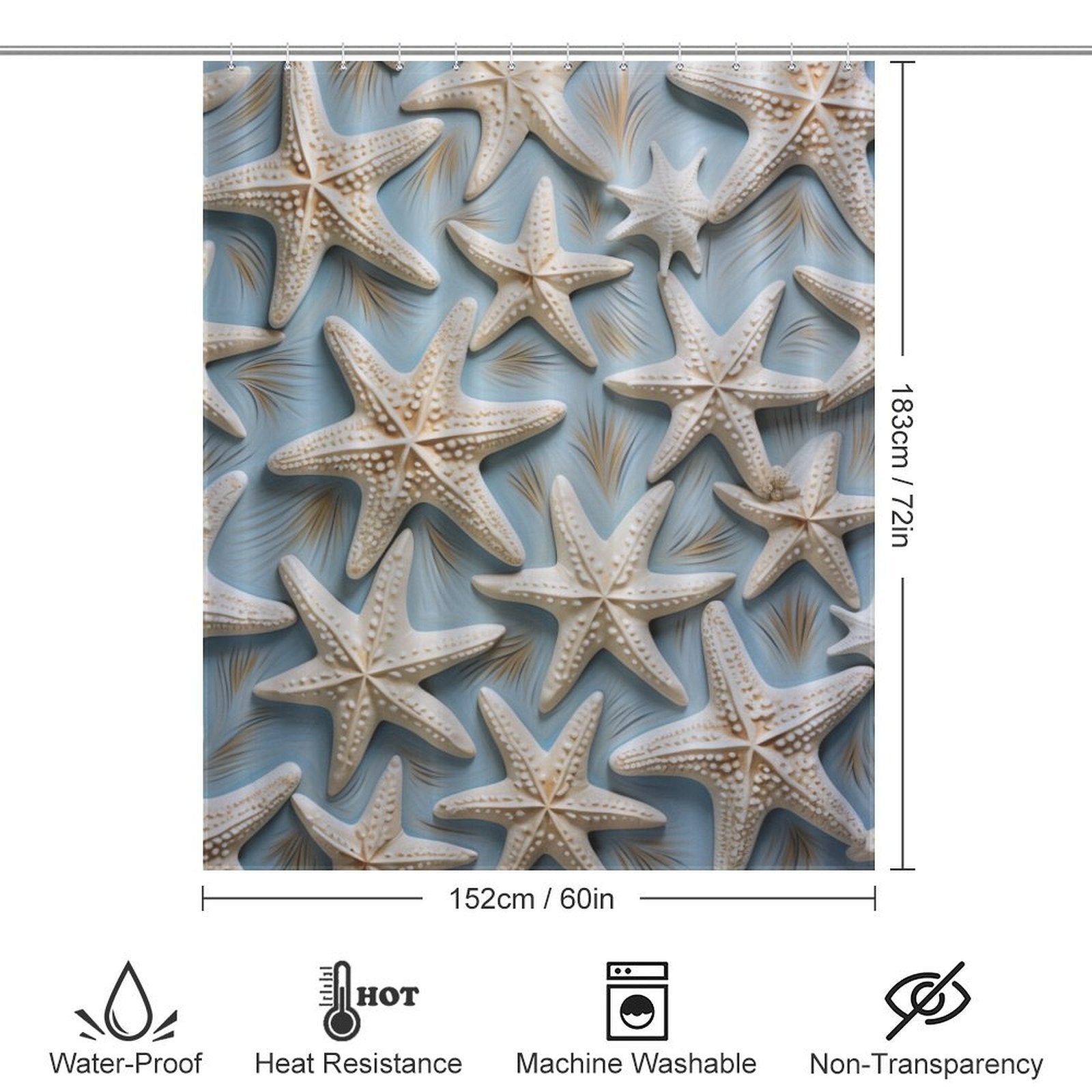 Oceanic Splendor Starfish Shower Curtain