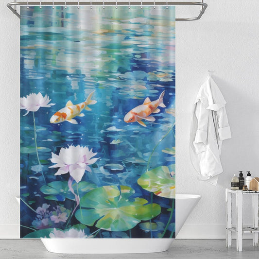 Oceanic Vibes Turquoise Shower Curtain