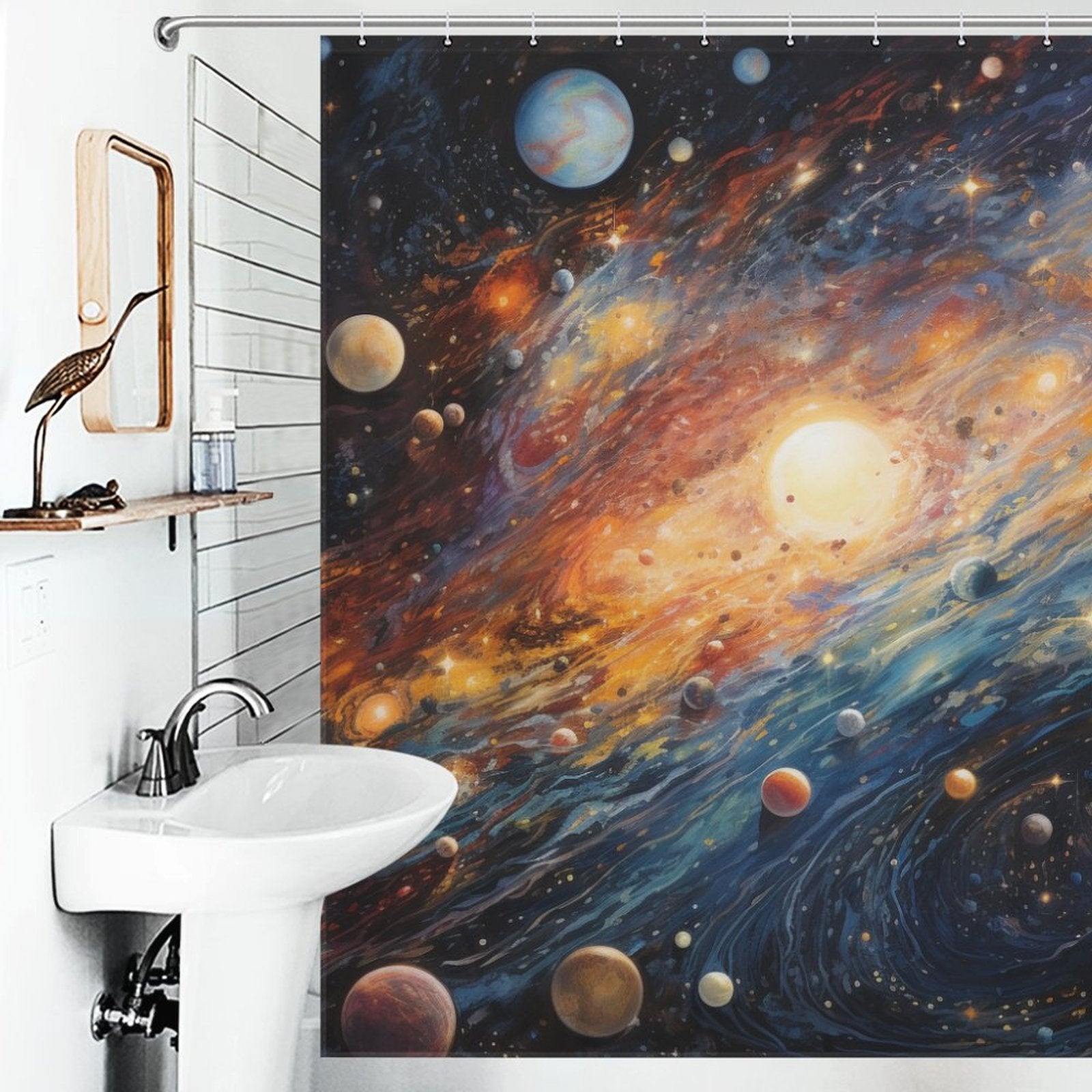 Orbital Beauty Planet Shower Curtain