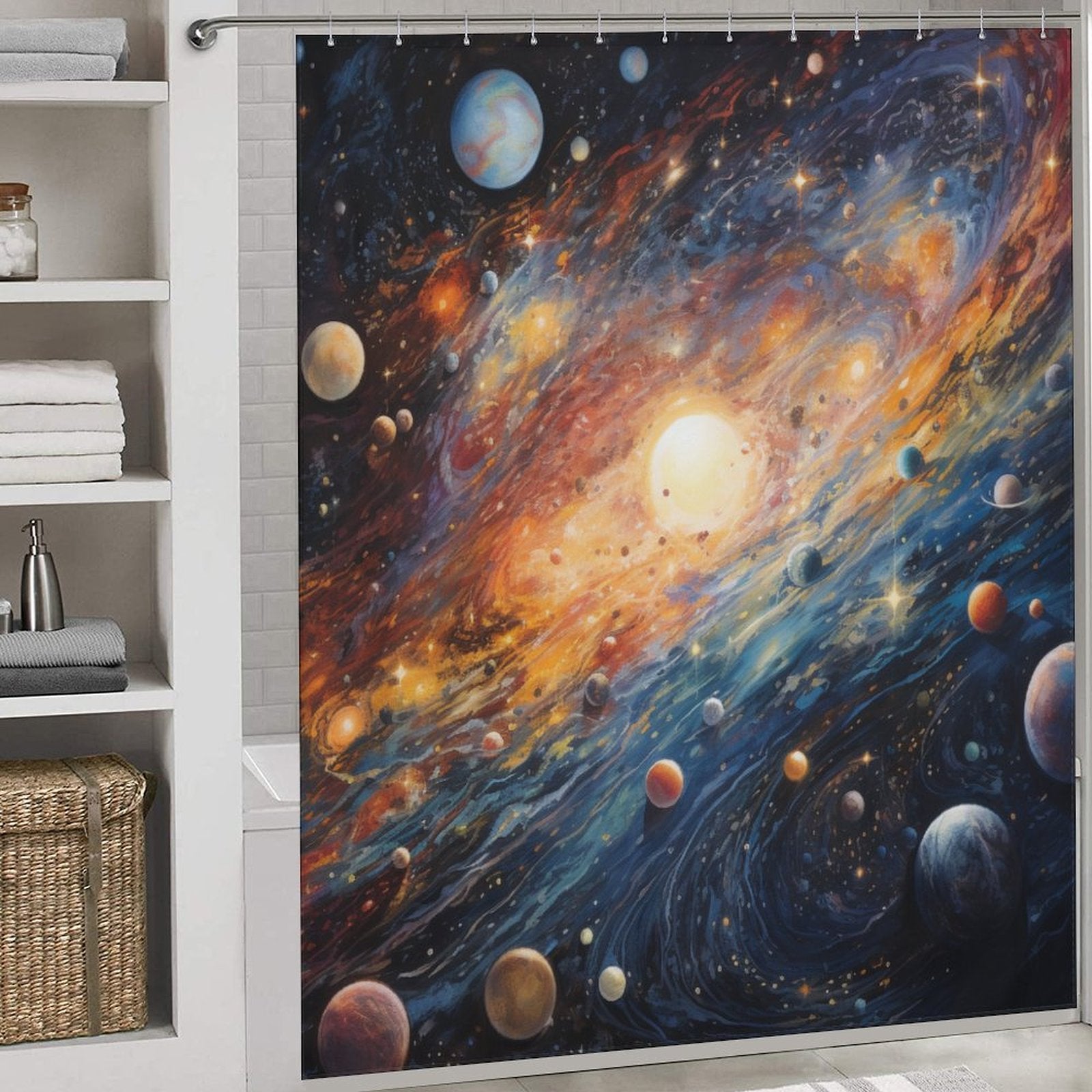 Orbital Beauty Planet Shower Curtain