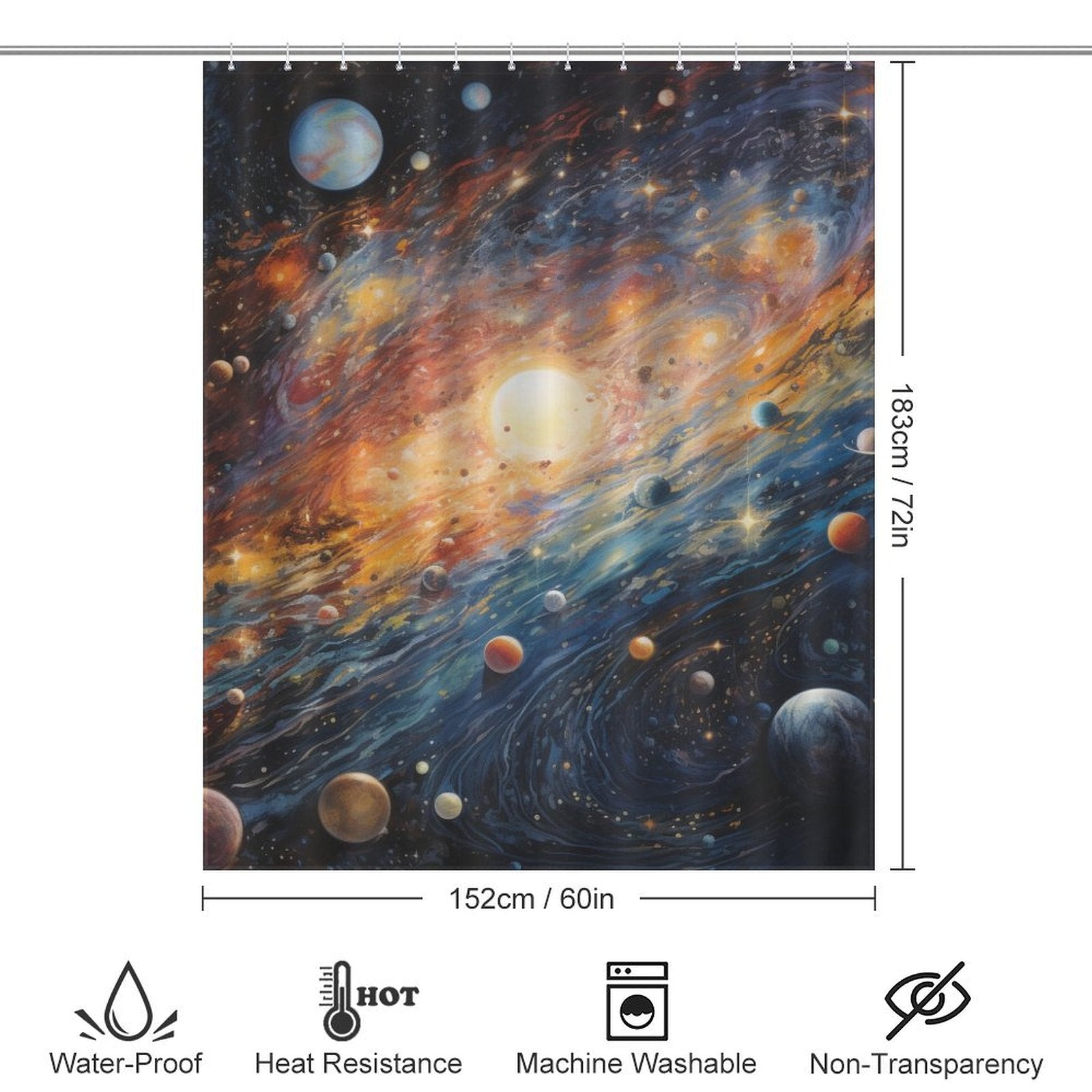 Orbital Beauty Planet Shower Curtain