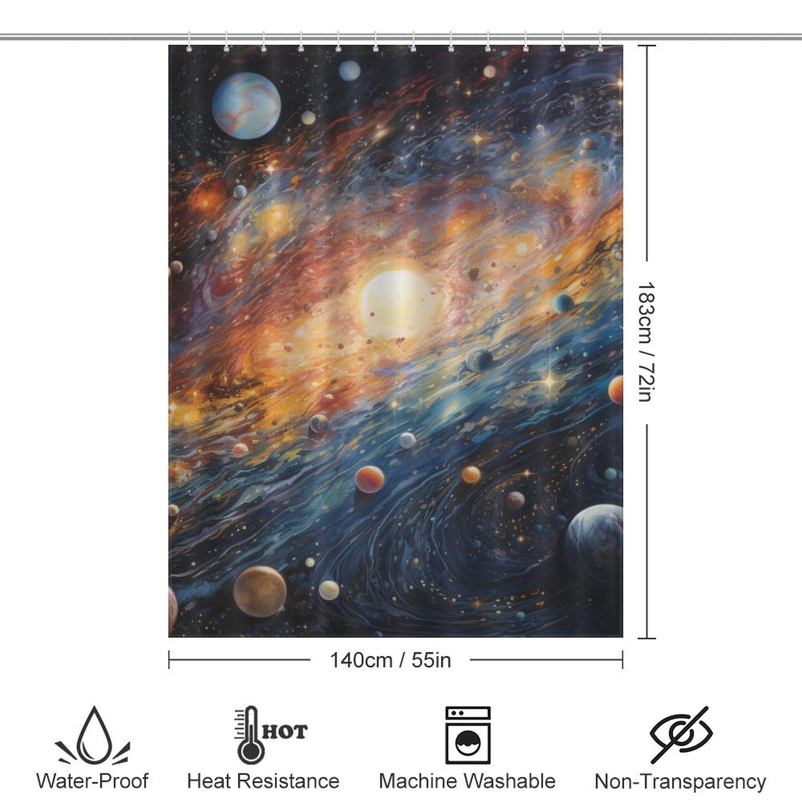 Orbital Beauty Planet Shower Curtain