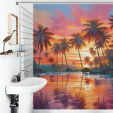 Palm trees Beach Shower Curtain Coastal Charm