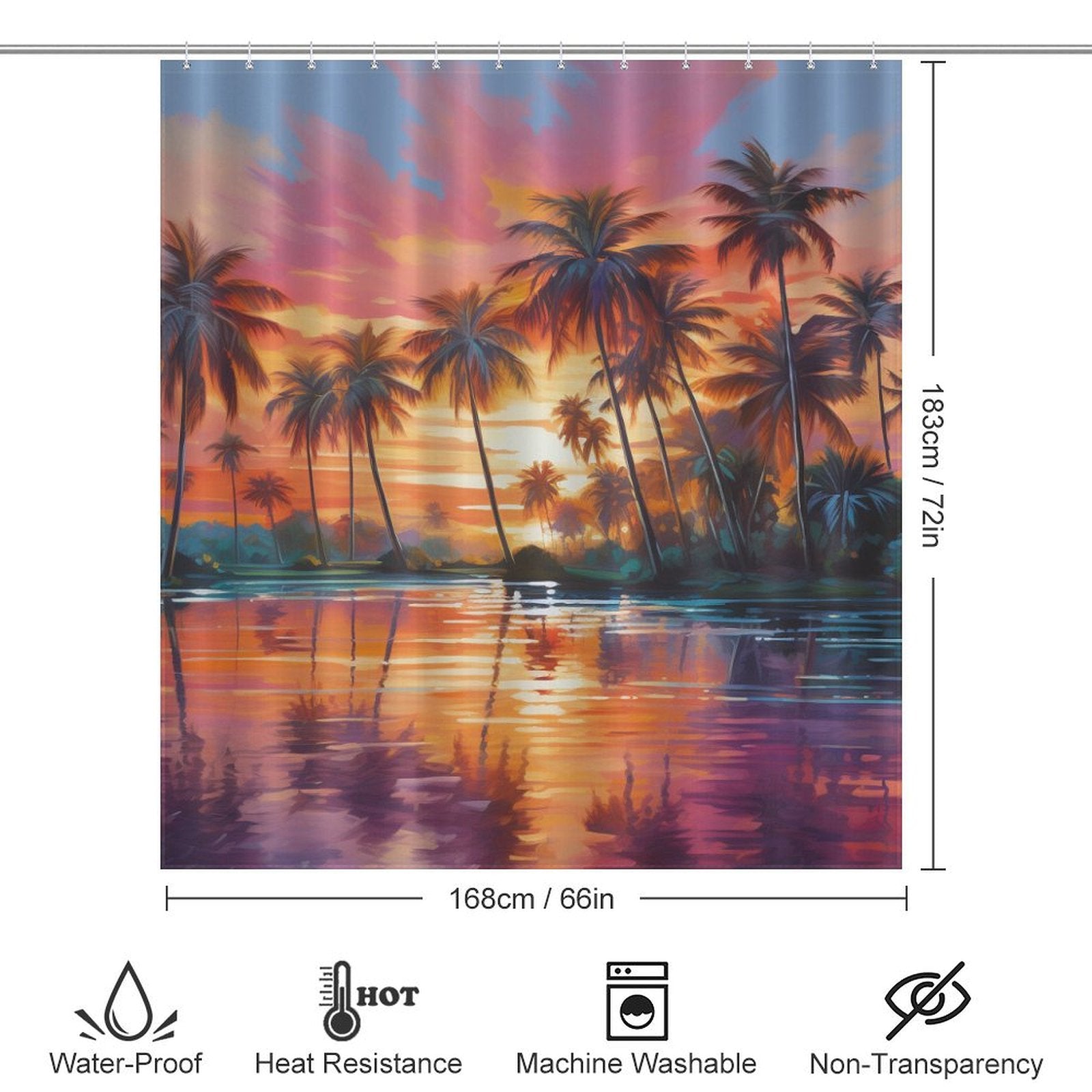 Palm trees Beach Shower Curtain Coastal Charm