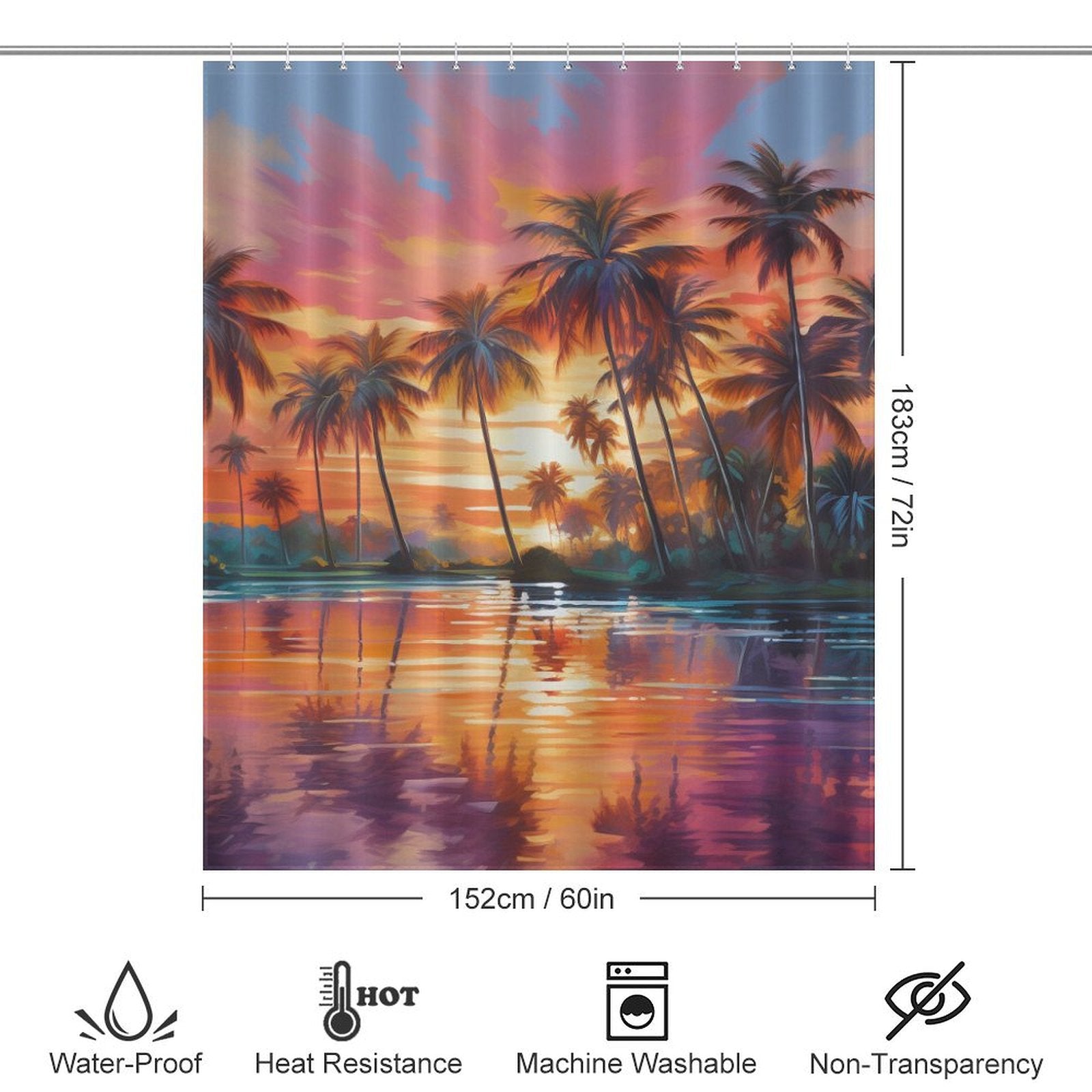 Palm trees Beach Shower Curtain Coastal Charm