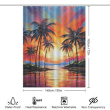 Palm trees Beach Shower Curtain Seashell Elegance