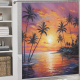 Palm trees  Beach Shower Curtain Shoreline Peace