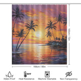 Palm trees  Beach Shower Curtain Shoreline Peace