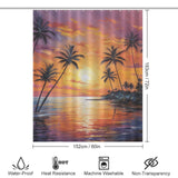 Palm trees  Beach Shower Curtain Shoreline Peace