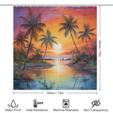 Palm trees Beach Shower Curtain Wave Splendor