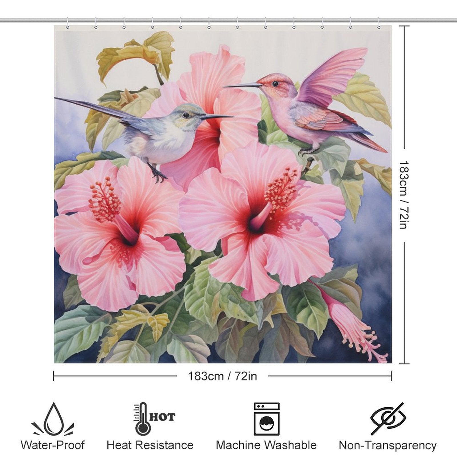 ParadiseDroplets Hibiscus Shower Curtain