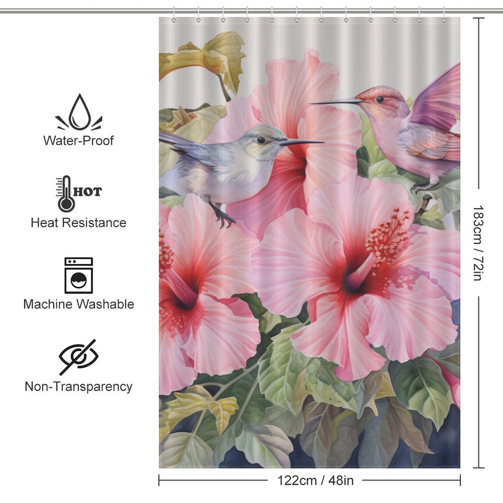 ParadiseDroplets Hibiscus Shower Curtain