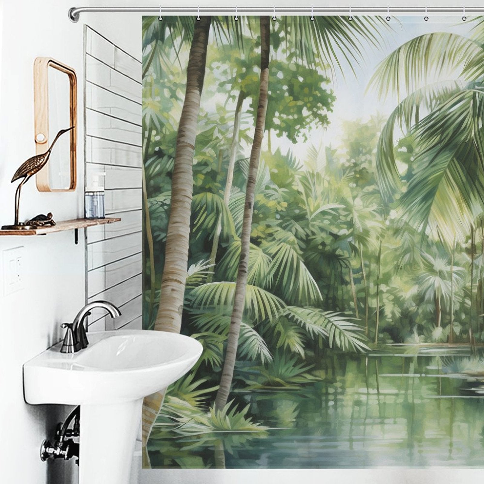 Paradise Canopy Palm Shower Curtain