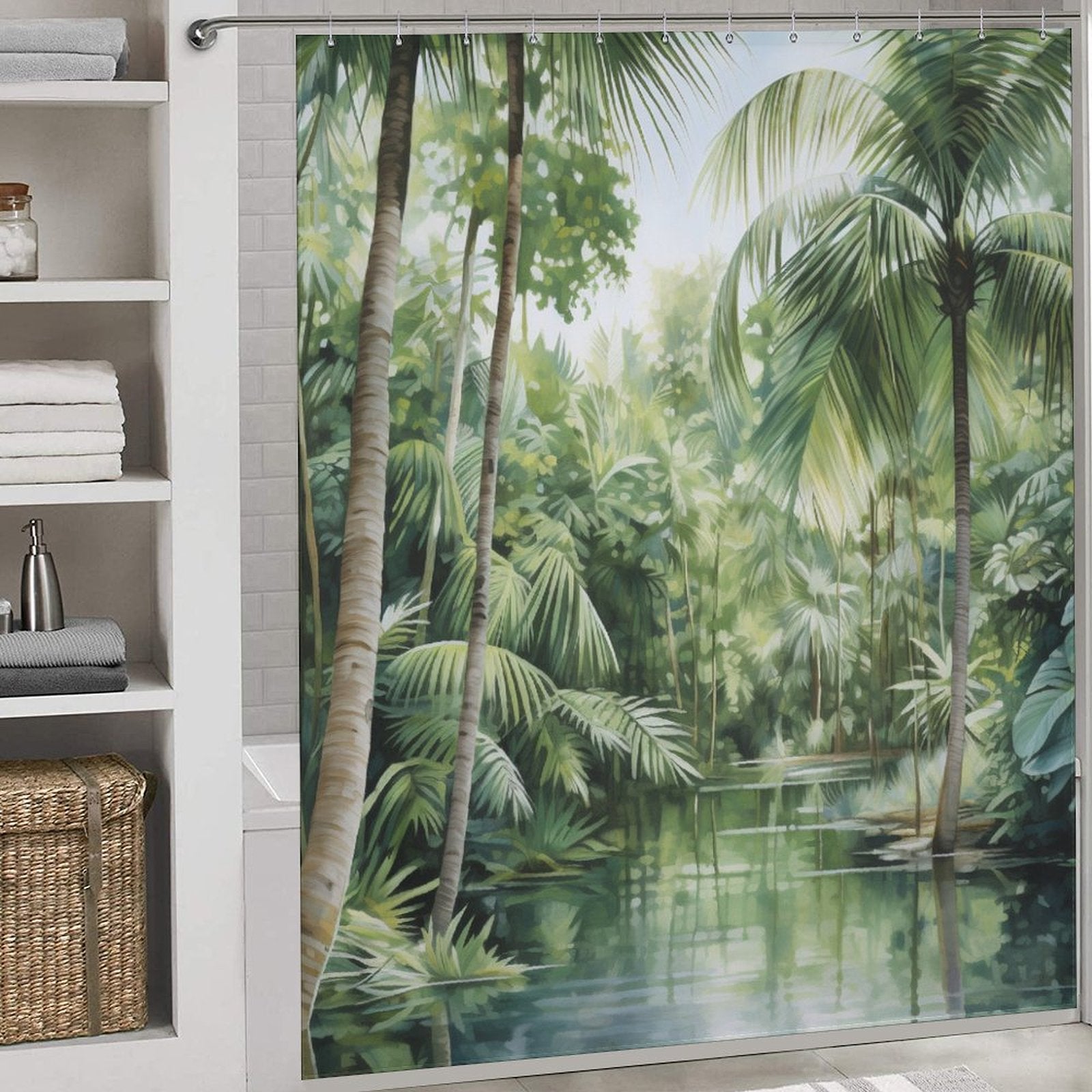 Paradise Canopy Palm Shower Curtain