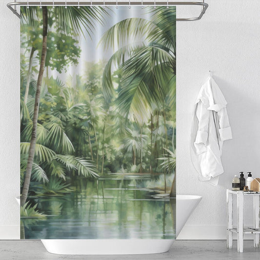 Paradise Canopy Palm Shower Curtain