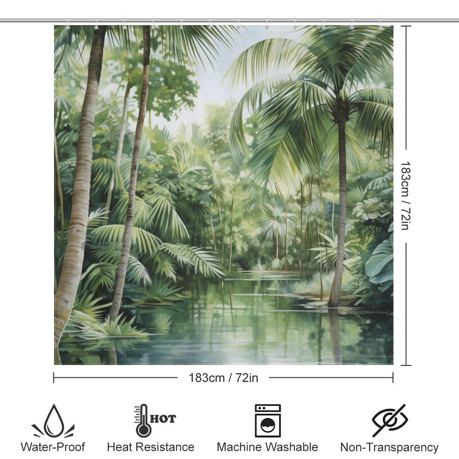 Paradise Canopy Palm Shower Curtain