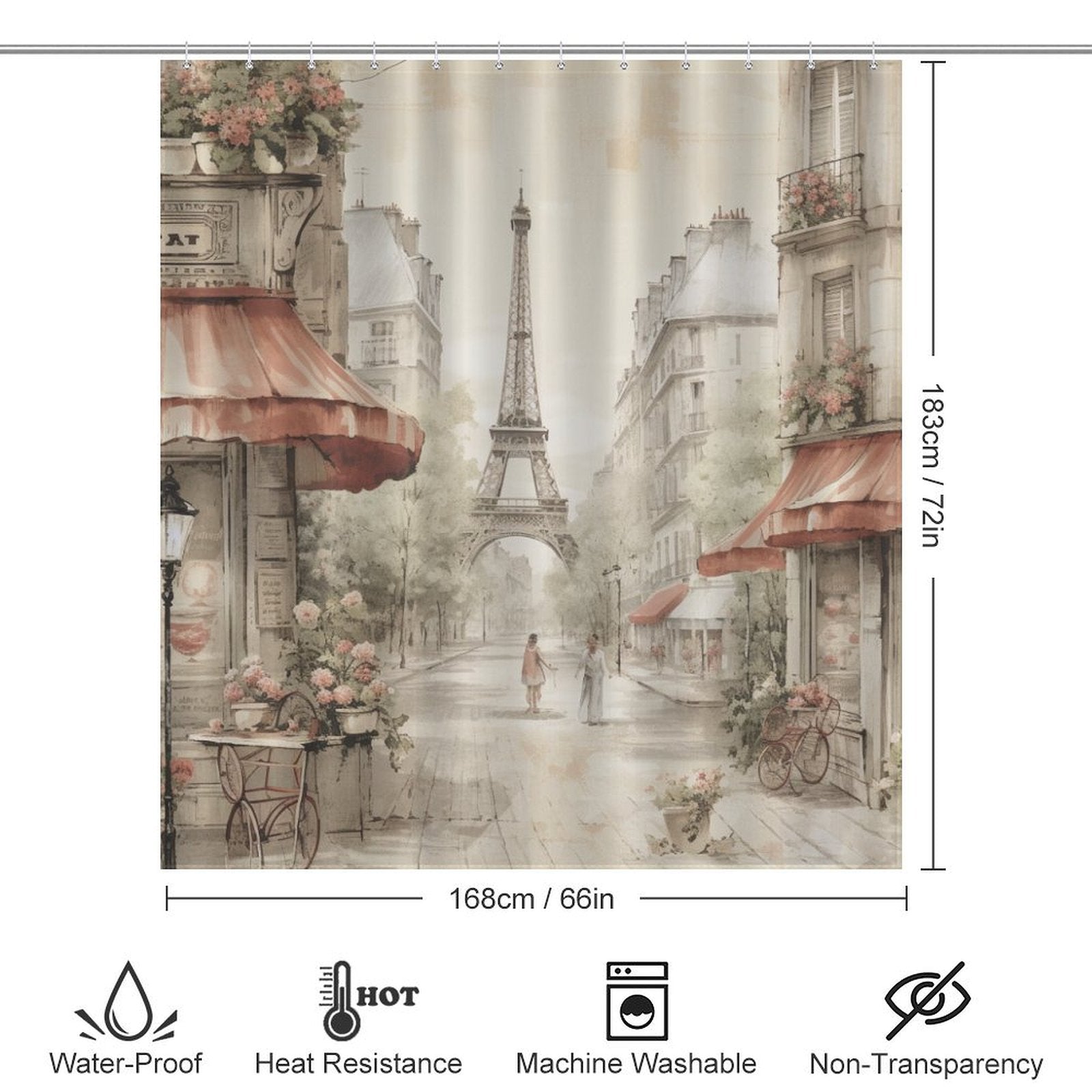 Paris Chic French Shower Curtain