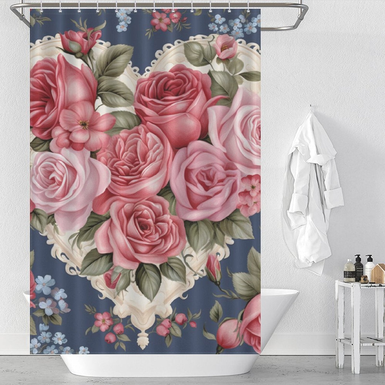 Passionate Heart Valentine Shower Curtain