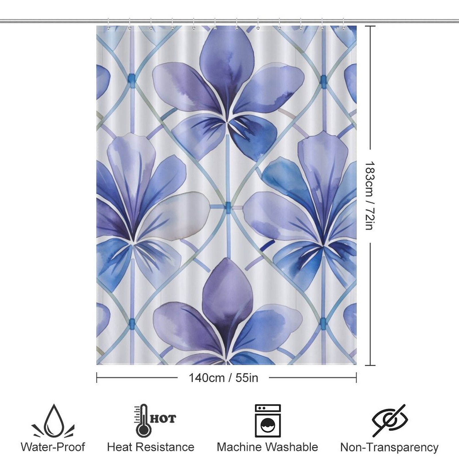 Pastel Luxury Periwinkle Shower Curtain