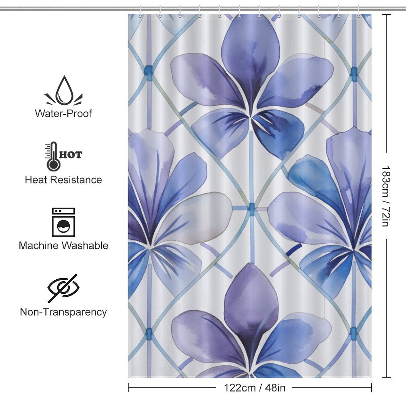 Pastel Luxury Periwinkle Shower Curtain