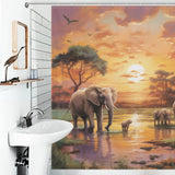 Pastel Sky Happy Elephant Shower Curtain