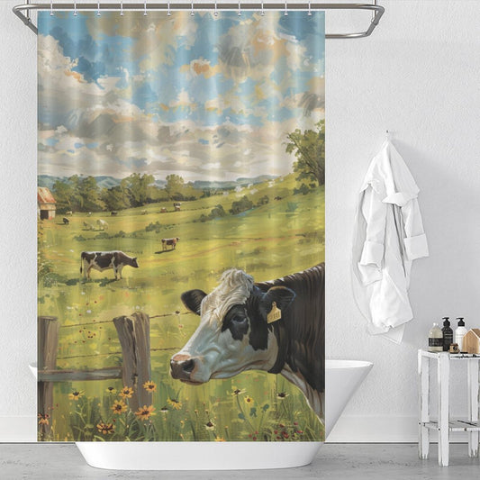 Pastoral Bliss Cow Shower Curtain