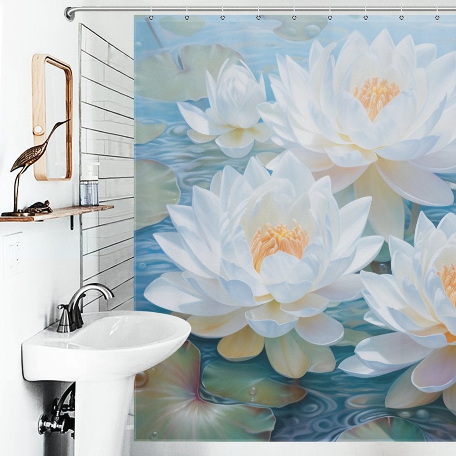 Peaceful Lotus Shower Curtain