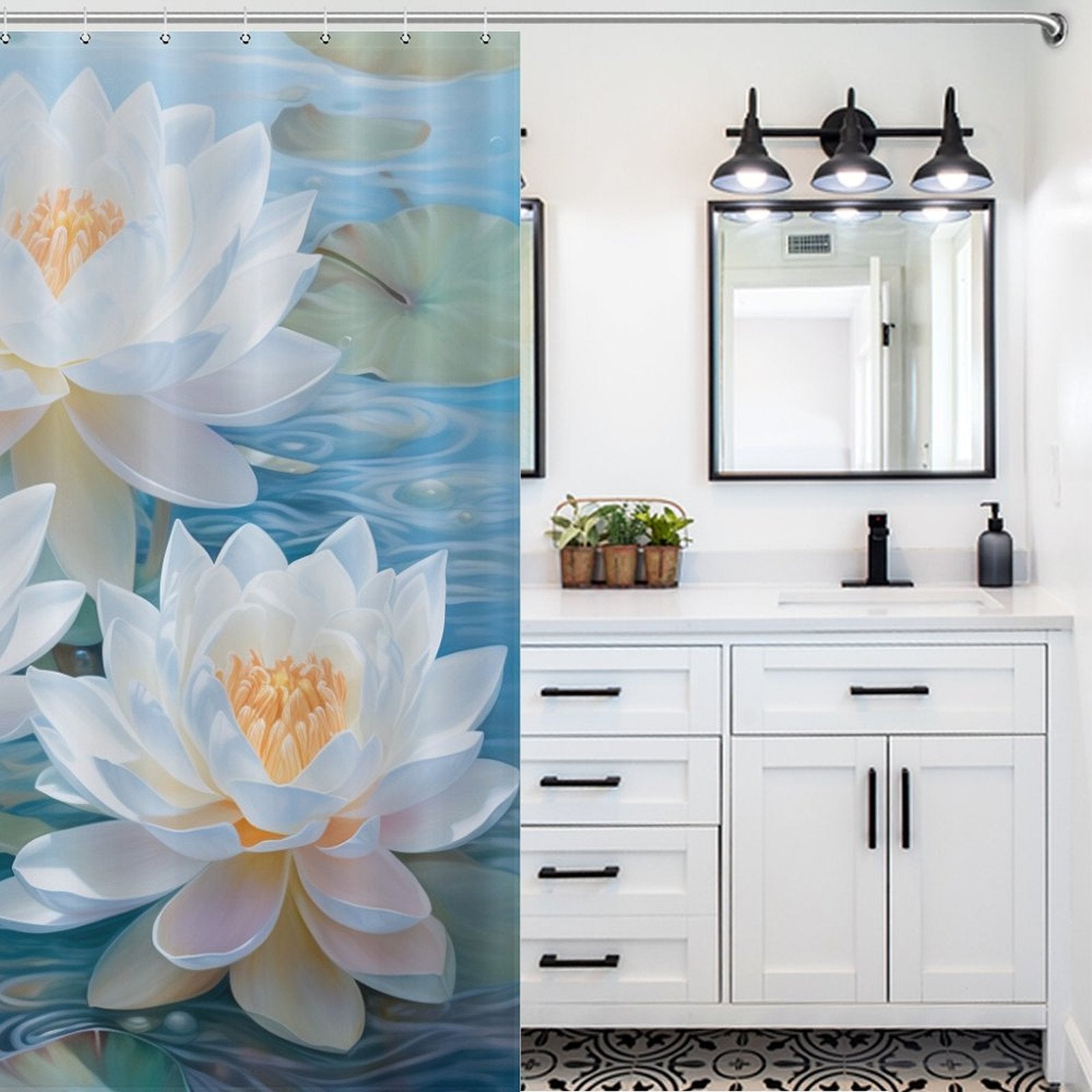Peaceful Lotus Shower Curtain