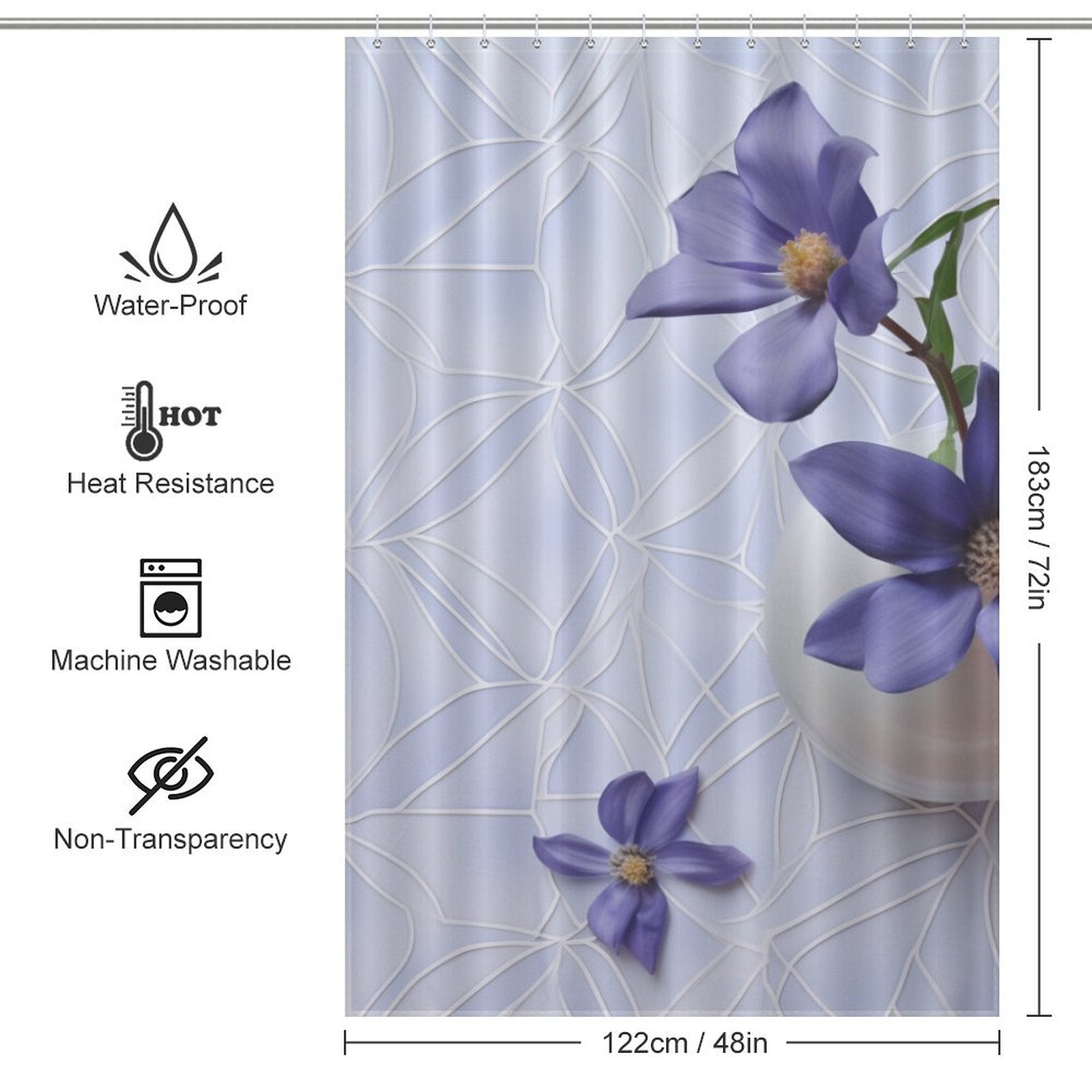 Peaceful Periwinkle Shower Curtain